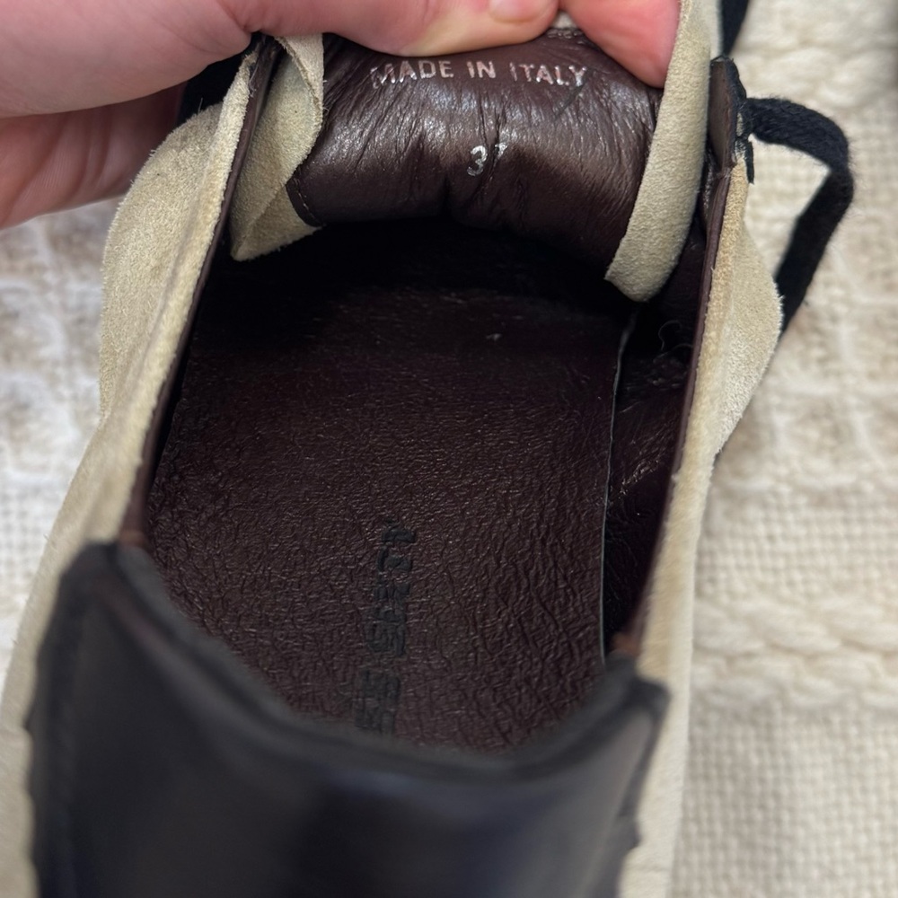 Miss Sixty Y2K Beige Brown Suede Leather Lace Up Sneakers Made in Italy Sz 37 - Picture 9 of 11